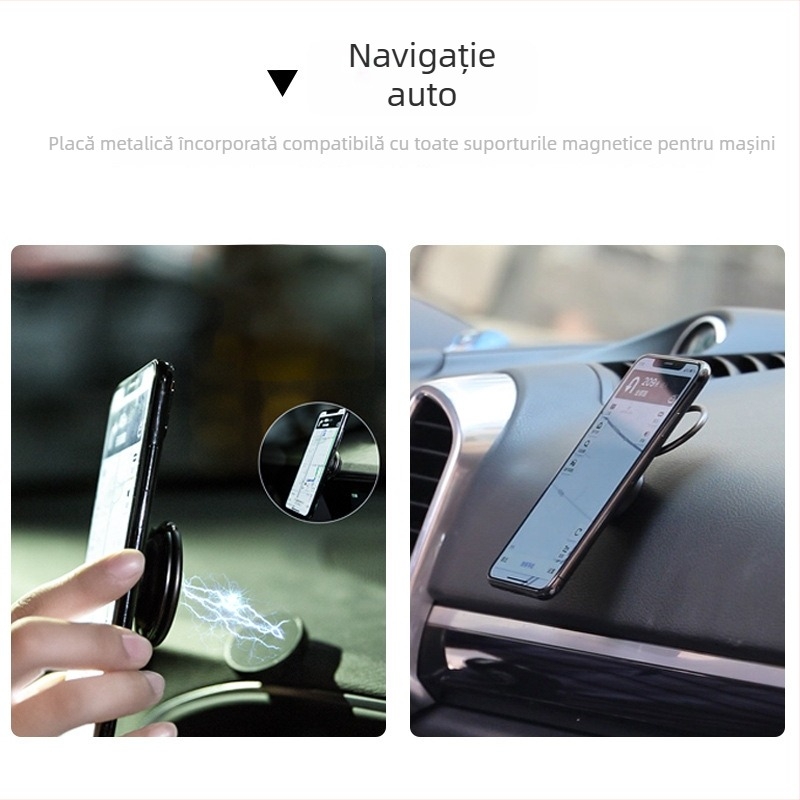 Suport pentru telefon cu inel și mecanism de airbag, stativ de birou telescopic pliabil pentru ecran vertical, aliaj zinc