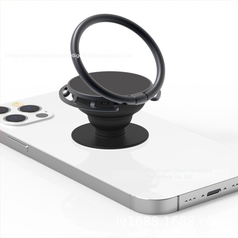 Suport pentru telefon cu inel și mecanism de airbag, stativ de birou telescopic pliabil pentru ecran vertical, aliaj zinc