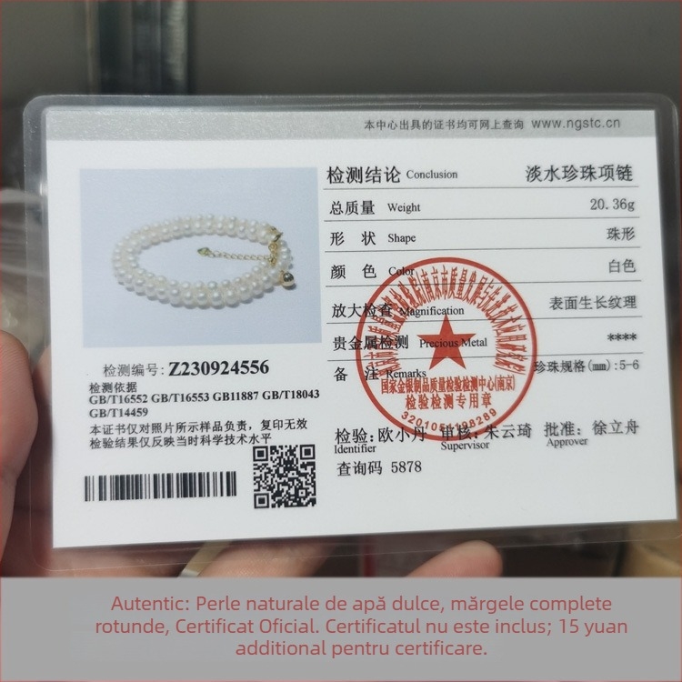 Luxurious Ear colier din perle de apă dulce, aproape rotund, pandantiv din Cu placat cu aur cu mărgele aurii