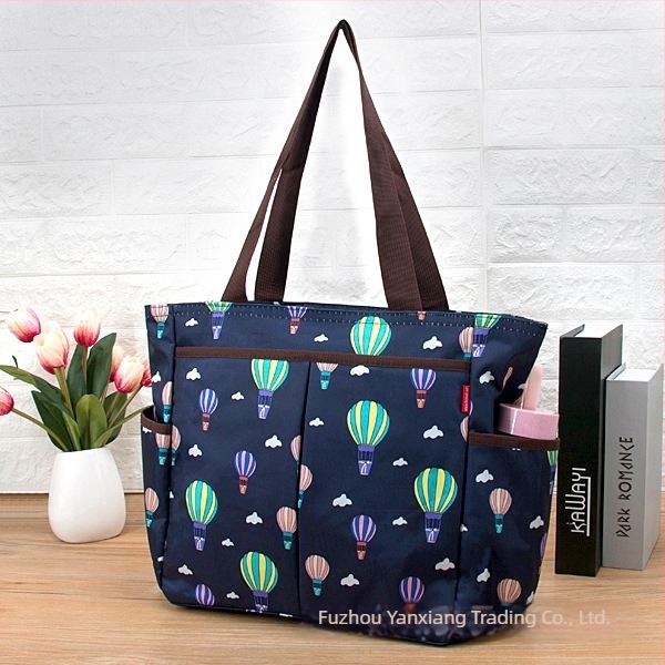 Geantă de umăr, multifuncțională și impermeabilă, model floral, material poliester