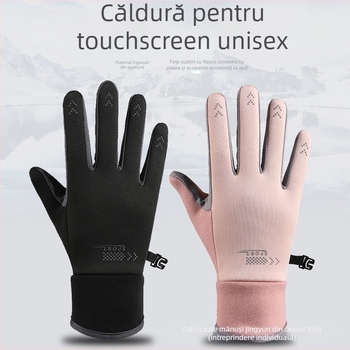 Mănuși pentru ciclism cu degete — unisex, calde, textură catifea, fibră viscose, potrivite pentru iarnă, primăvară și toamnă