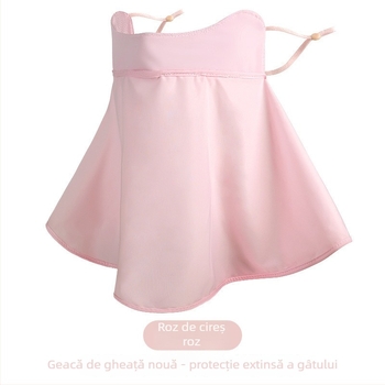 Mască de protecție solară cu fața lungă și guler pentru ciclism outdoor, material ice silk, poliester 81–95%, nylon ≤10%, respirabilă, protecție solară, împotriva prafului