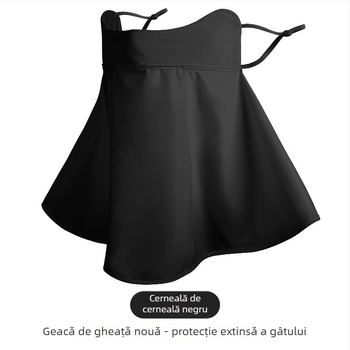 Mască de protecție solară cu fața lungă și guler pentru ciclism outdoor, material ice silk, poliester 81–95%, nylon ≤10%, respirabilă, protecție solară, împotriva prafului