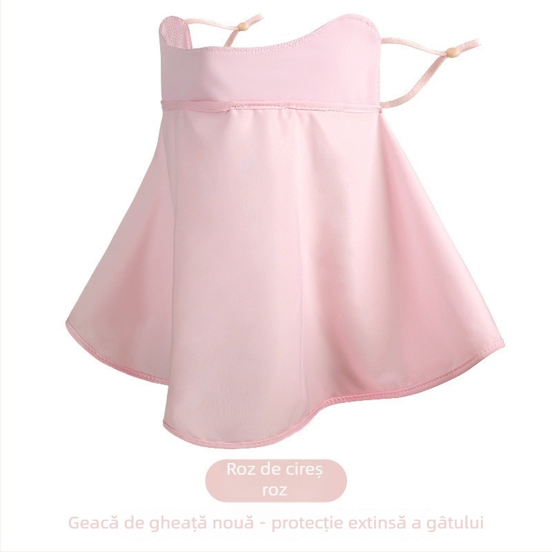 Mască de protecție solară cu fața lungă și guler pentru ciclism outdoor, material ice silk, poliester 81–95%, nylon ≤10%, respirabilă, protecție solară, împotriva prafului