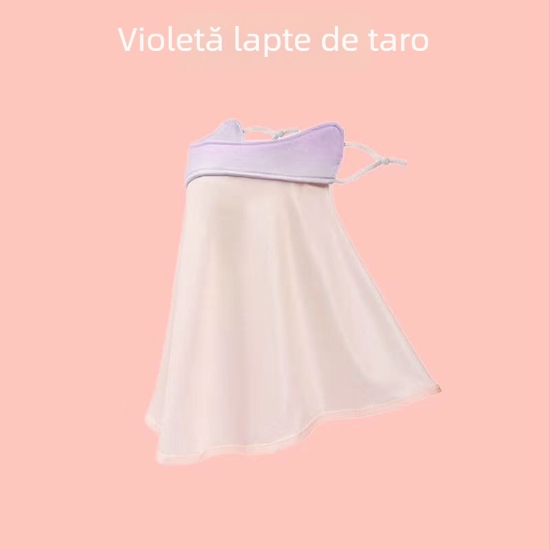 Mască de protecție solară cu fața lungă și guler pentru ciclism outdoor, material ice silk, poliester 81–95%, nylon ≤10%, respirabilă, protecție solară, împotriva prafului