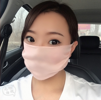 Mască de protecție solară din Mulberry Silk – dublu strat, respirabilă, cu elastic pentru urechi, pentru femei