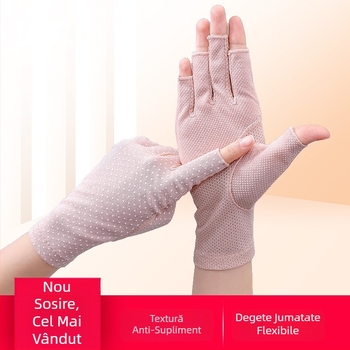 Mănuși feminine cu deget jumătate pentru exterior, model 7039, țesătură din bumbac 51–60%.