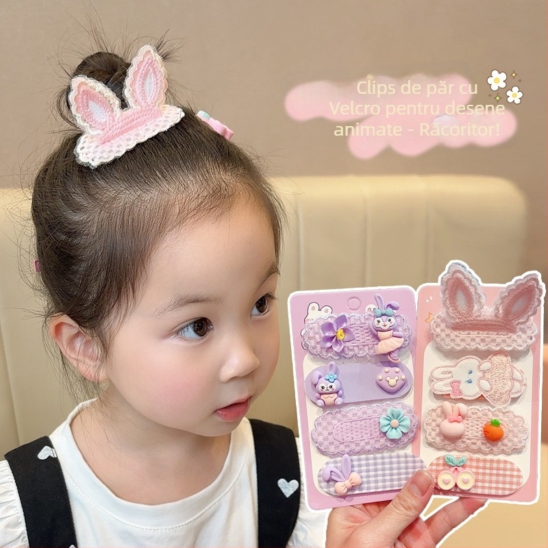 Accesoriu textil pentru păr pentru copii, cu motiv animal/zodie, lucrat manual, cu cristale de ametist