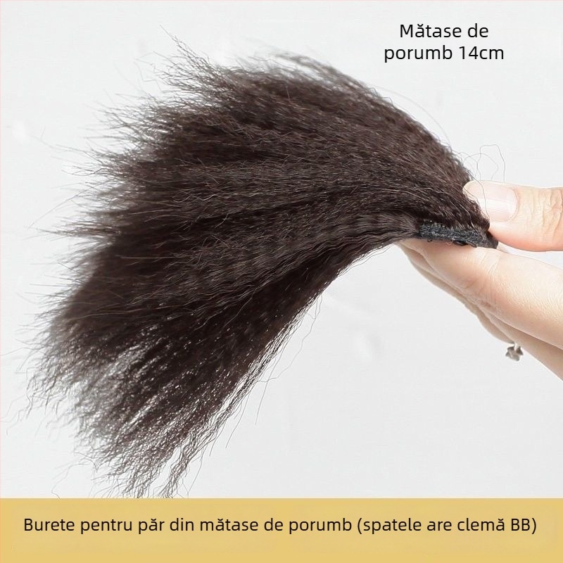 3X pernă pufoasă pentru păr pentru femei cu creștet înalt, pernă realistă a rădăinii părului, patch invizibil