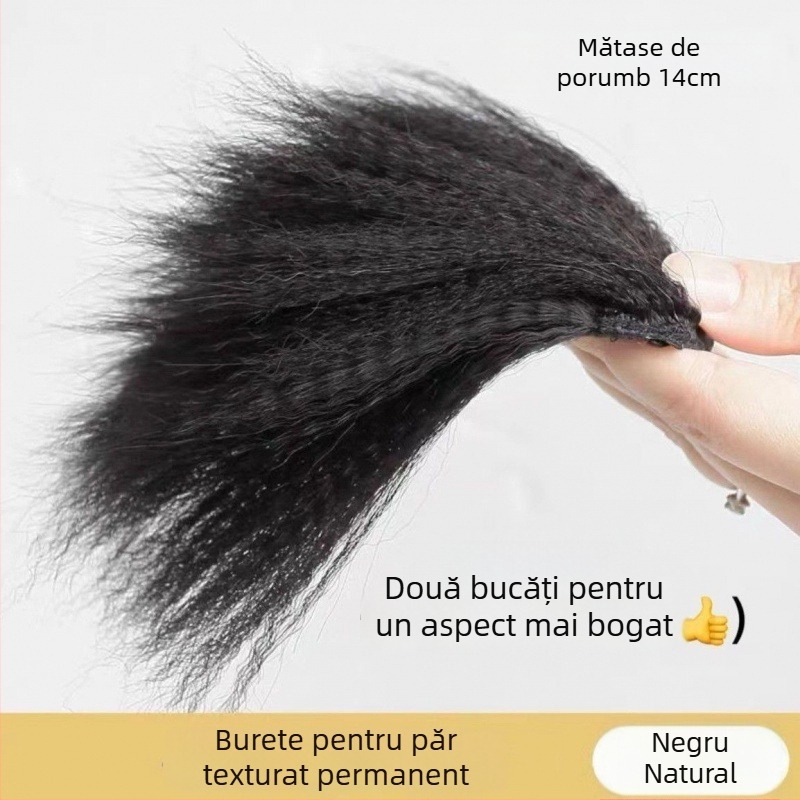 3X pernă pufoasă pentru păr pentru femei cu creștet înalt, pernă realistă a rădăinii părului, patch invizibil
