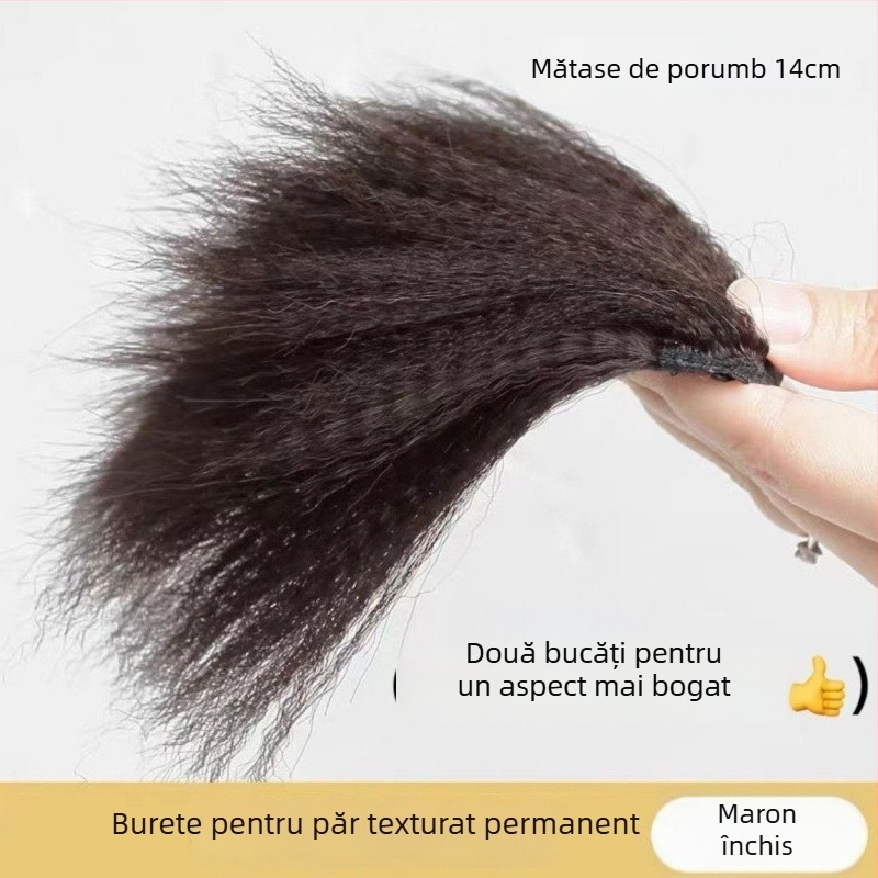 3X pernă pufoasă pentru păr pentru femei cu creștet înalt, pernă realistă a rădăinii părului, patch invizibil