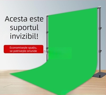 Fundal textil pentru chromakey cu suport portabil, construcție robustă