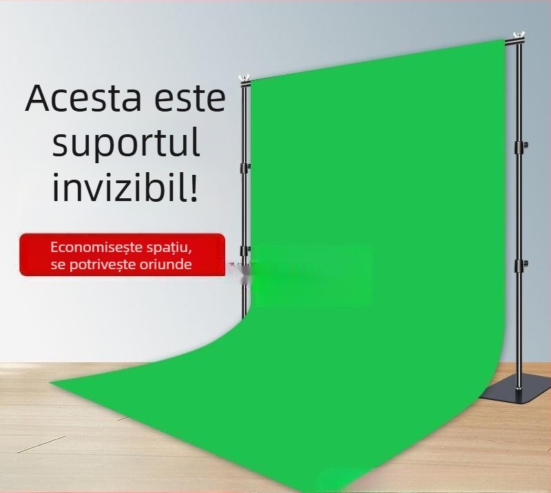 Fundal textil pentru chromakey cu suport portabil, construcție robustă