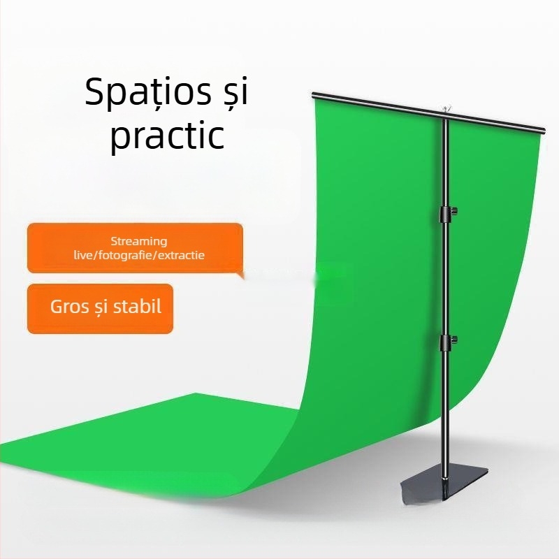 Fundal textil pentru chromakey cu suport portabil, construcție robustă