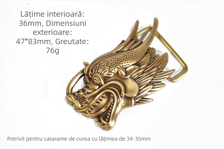 Cataramă de curea din alamă pentru bărbați, placă netedă, accesorii lucrate manual