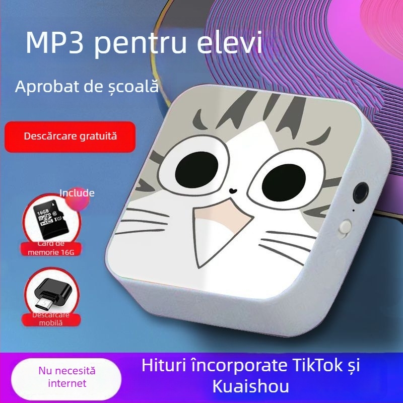 Player MP3 Bluetooth pentru elevi – dispozitiv portabil pentru muzică și ascultare de engleză, potrivit pentru gimnaziu și liceu, pentru băieți și fete