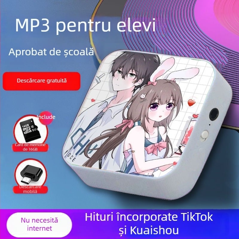 Player MP3 Bluetooth pentru elevi – dispozitiv portabil pentru muzică și ascultare de engleză, potrivit pentru gimnaziu și liceu, pentru băieți și fete