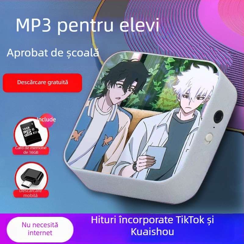 Player MP3 Bluetooth pentru elevi – dispozitiv portabil pentru muzică și ascultare de engleză, potrivit pentru gimnaziu și liceu, pentru băieți și fete