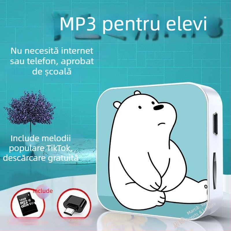 Player MP3 Bluetooth pentru elevi – dispozitiv portabil pentru muzică și ascultare de engleză, potrivit pentru gimnaziu și liceu, pentru băieți și fete
