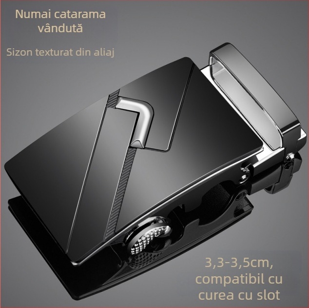 Curea pentru bărbați din aliaj cu cataramă automată, cataramă pătrată, stil business, personalizare disponibilă