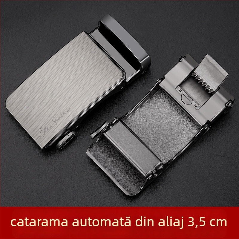 Curea pentru bărbați din aliaj cu cataramă automată, cataramă pătrată, stil business, personalizare disponibilă