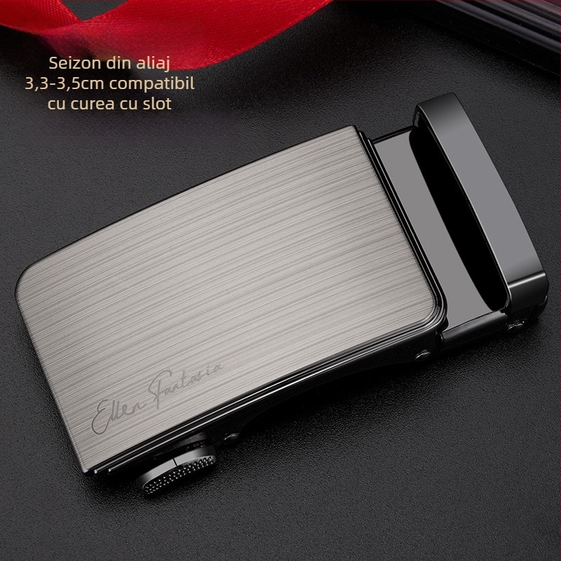 Curea pentru bărbați din aliaj cu cataramă automată, cataramă pătrată, stil business, personalizare disponibilă