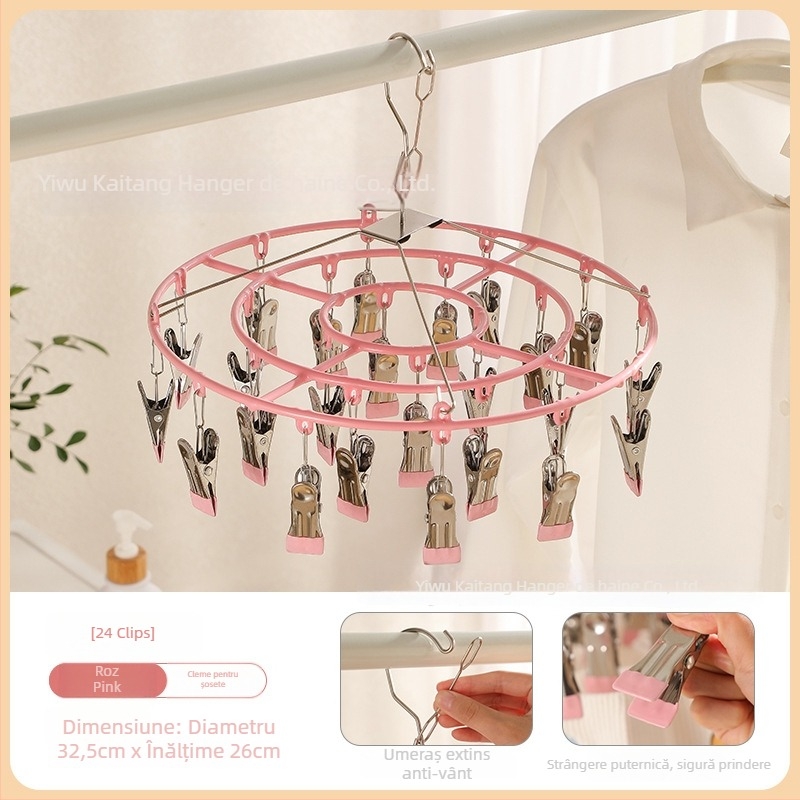 Kai Tang 24 clipuri de uscare din plastic, universale pentru șosete și lenjerie, suport de uscare pentru haine