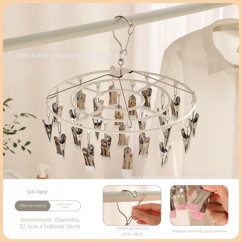 Kai Tang 24 clipuri de uscare din plastic, universale pentru șosete și lenjerie, suport de uscare pentru haine
