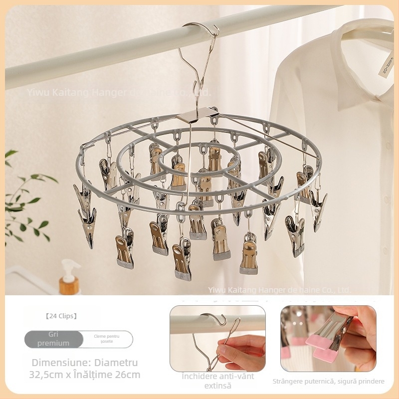 Kai Tang 24 clipuri de uscare din plastic, universale pentru șosete și lenjerie, suport de uscare pentru haine