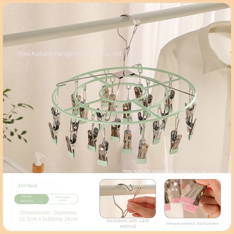 Kai Tang 24 clipuri de uscare din plastic, universale pentru șosete și lenjerie, suport de uscare pentru haine