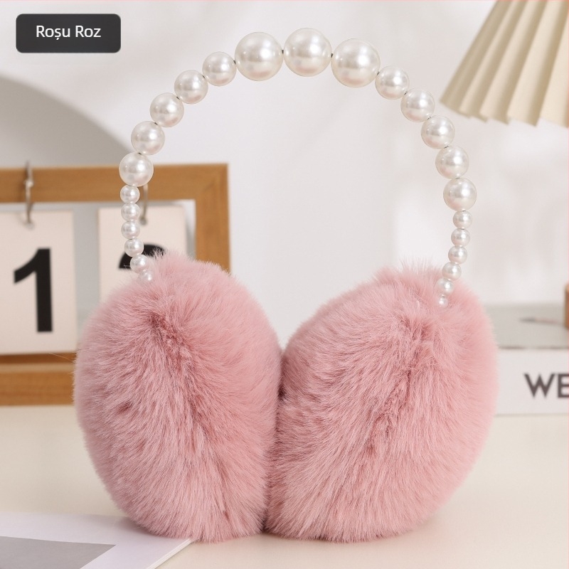 Protecții pentru urechi de iarnă din blană de iepure, capace moi pentru urechi, unisex adulți, protecție împotriva frigului în aer liber