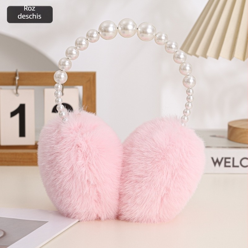 Protecții pentru urechi de iarnă din blană de iepure, capace moi pentru urechi, unisex adulți, protecție împotriva frigului în aer liber