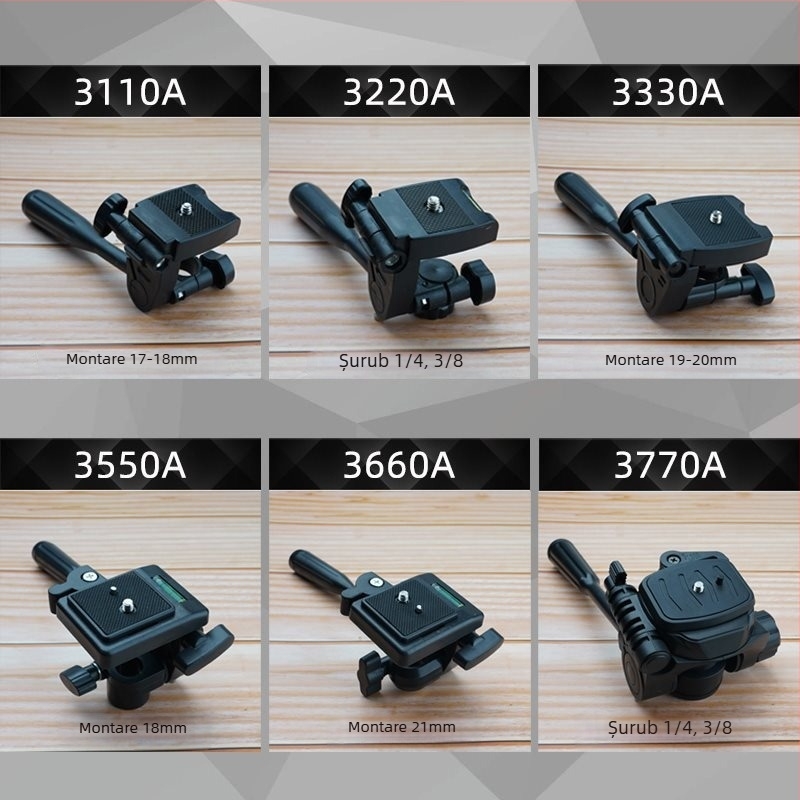 Stativ de sus pentru fotografiere cu suport universal pentru telefon și cap pan-tilt 3D – Plastic