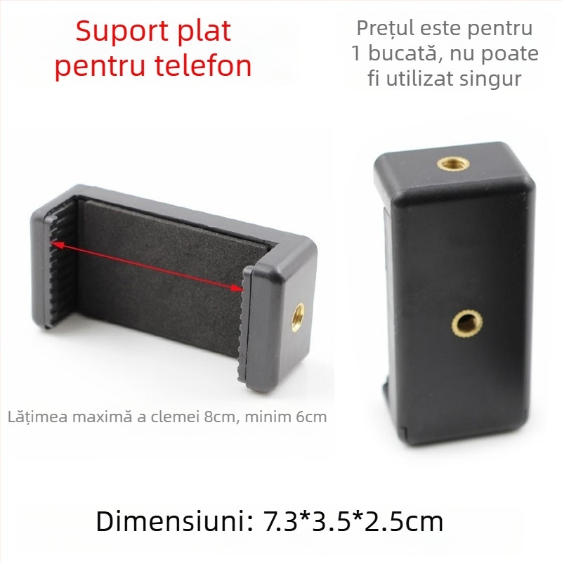 Stativ de sus pentru fotografiere cu suport universal pentru telefon și cap pan-tilt 3D – Plastic