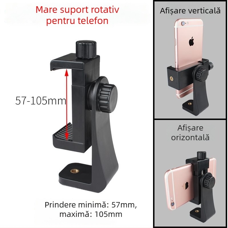 Stativ de sus pentru fotografiere cu suport universal pentru telefon și cap pan-tilt 3D – Plastic