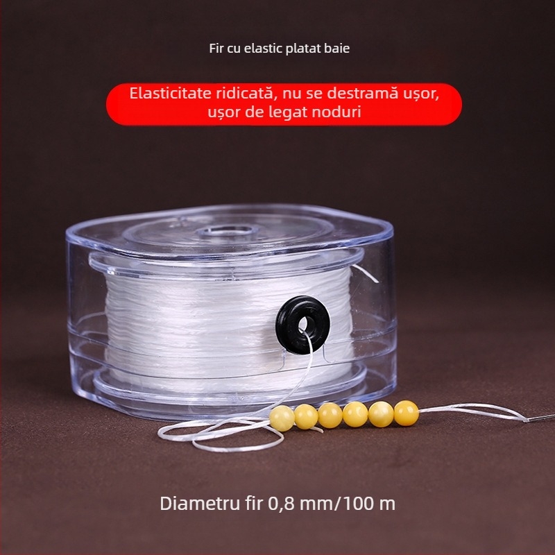 Șnur elastic cu mărgele pentru bijuterii — șnur de brățară din granat, material plastic/rășină, prelucrare cu adeziv, personalizabil