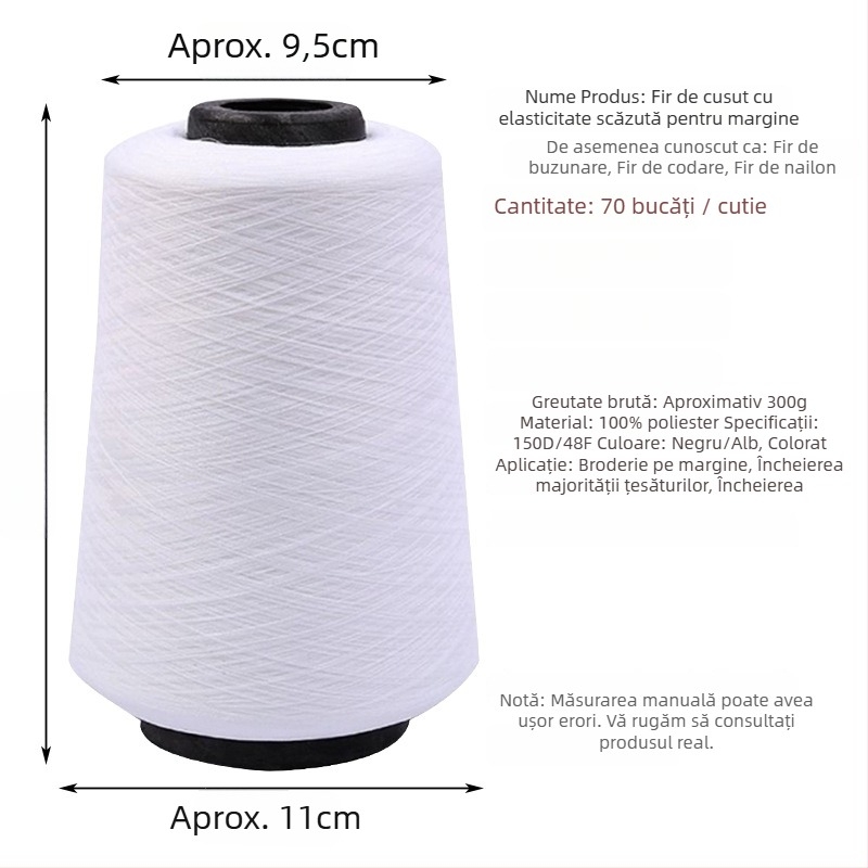 Ață de cusut Copy Edge Line, 150D poliester elastic, marca Yihan, pentru mănuși, textile de casă, îmbrăcăminte și perdele