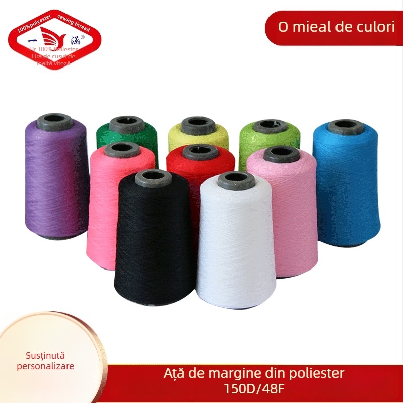 Ață de cusut Copy Edge Line, 150D poliester elastic, marca Yihan, pentru mănuși, textile de casă, îmbrăcăminte și perdele