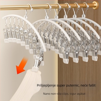 Clipuri de uscare din oțel inoxidabil cu strat plastic, 10 clipuri, anti-alunecare, nepliabile, pentru haine, eșarfe și cravate
