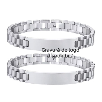 Brățară pentru ceas din oțel inoxidabil, curea cu design geometric, unisex, reglabilă și personalizabilă