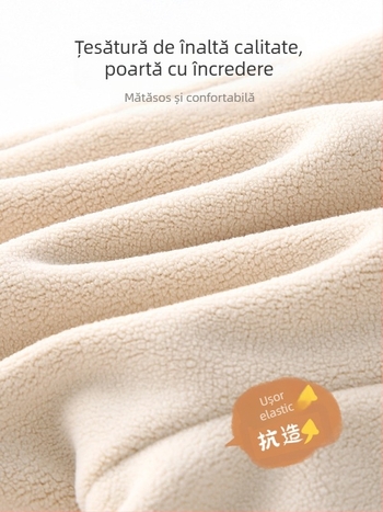 Pantaloni pentru copii mici, căptuțiți cu fleece, croială lejeră, imprimeu animale, poliester 94,1%, talie medie, tratament moale, primăvară și toamnă