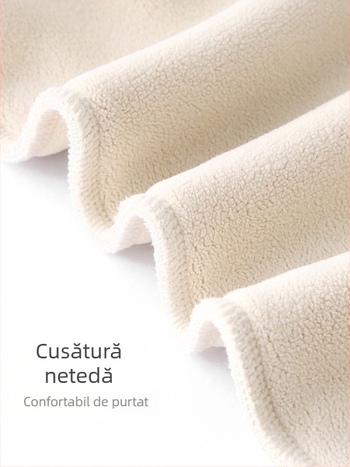 Pantaloni pentru copii mici, căptuțiți cu fleece, croială lejeră, imprimeu animale, poliester 94,1%, talie medie, tratament moale, primăvară și toamnă