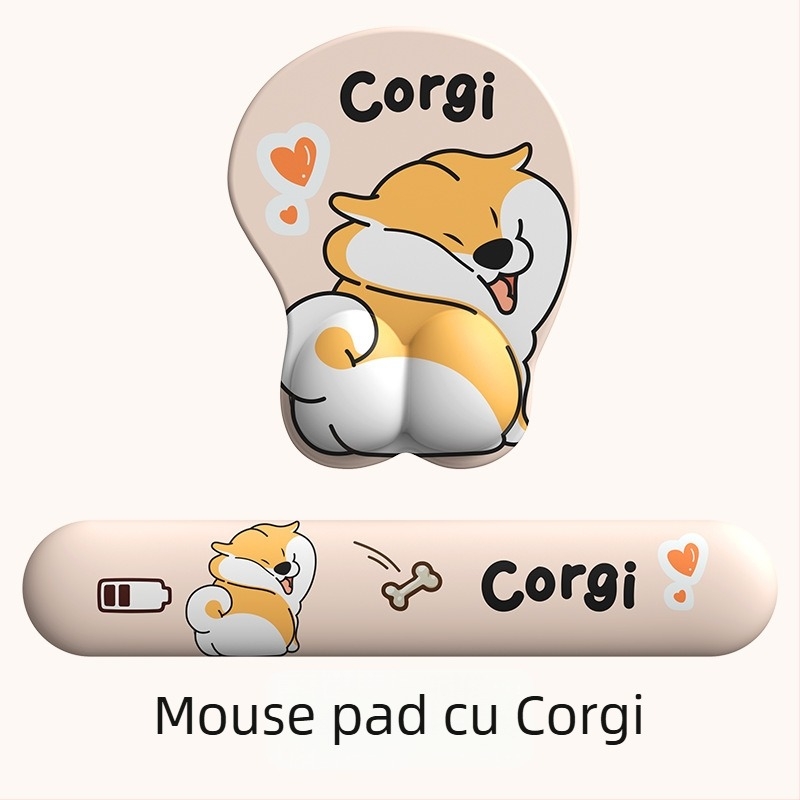 Padă pentru mouse 3D cu protecție a încheieturii - material Cortical, procesare OEM