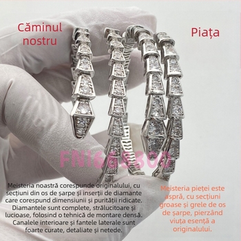 Brățară șarpe cu design deschis, Material: V gold; Tratare cu diamant; Greutate: 16.5; Sezon: Primăvara 2025