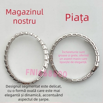 Brățară șarpe cu design deschis, Material: V gold; Tratare cu diamant; Greutate: 16.5; Sezon: Primăvara 2025