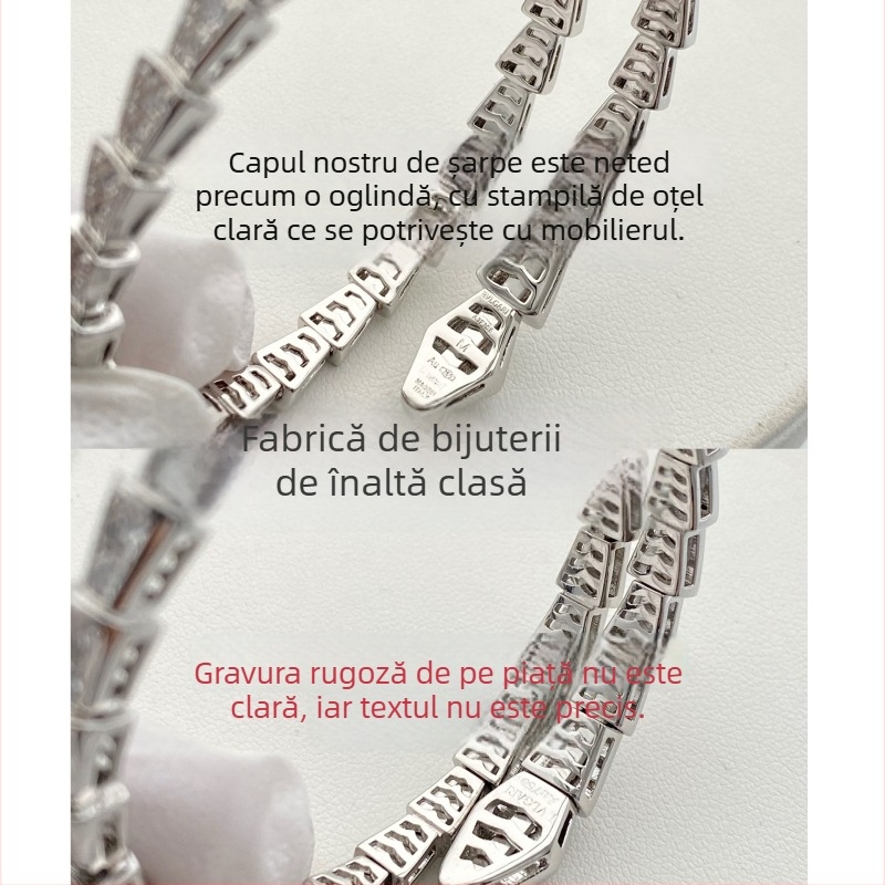 Brățară șarpe cu design deschis, Material: V gold; Tratare cu diamant; Greutate: 16.5; Sezon: Primăvara 2025