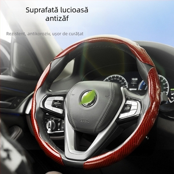 Changyi husă de volan auto cu textură fibră de carbon, potrivire universală, pentru toate anotimpurile
