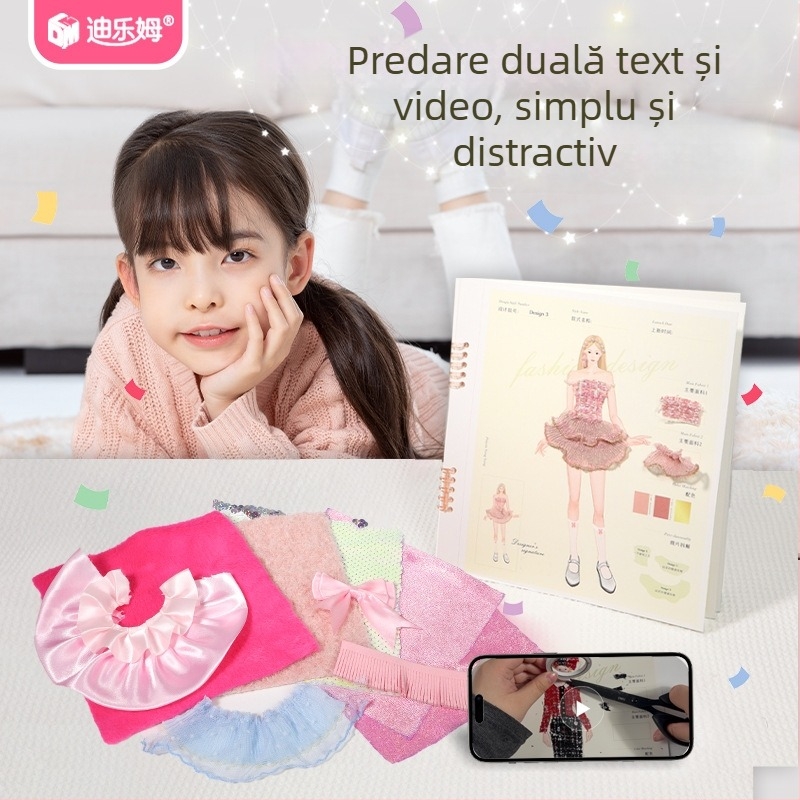 Kit DIY de design vestimentar pentru copii, cu materiale din stofă | Vârsta 7–14 ani | Origine: Henan