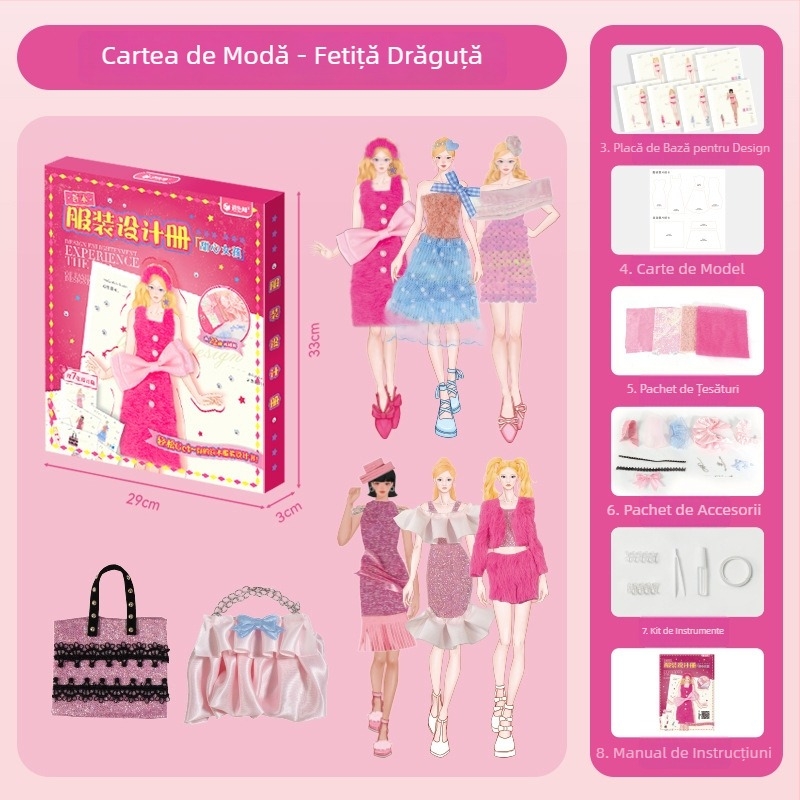 Kit DIY de design vestimentar pentru copii, cu materiale din stofă | Vârsta 7–14 ani | Origine: Henan