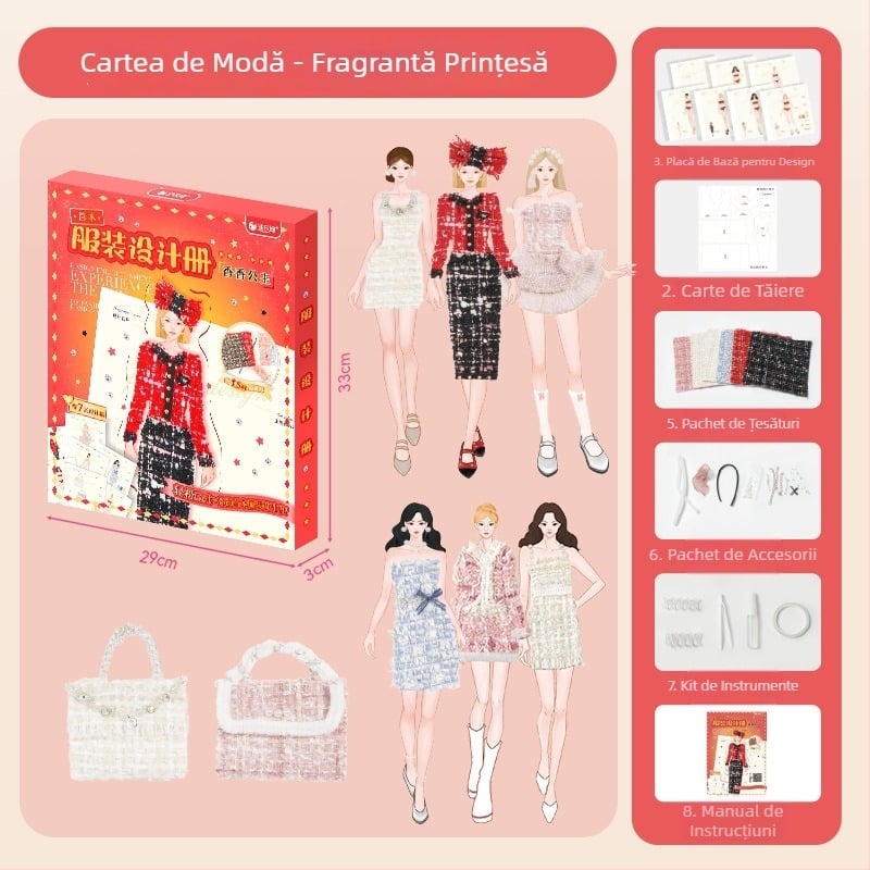 Kit DIY de design vestimentar pentru copii, cu materiale din stofă | Vârsta 7–14 ani | Origine: Henan